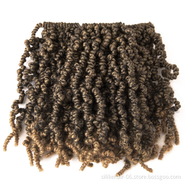 10 inch Ombre Brown Spring Twist Crochet Braids Fluffy Short Curly Passion Twist Braiding Hair Synthetic Hair Extensions